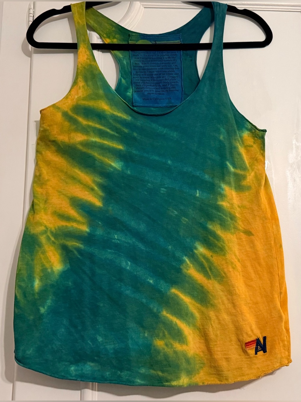 Rare! Aviator Nation Tie Dye Racerback Tank Size Small